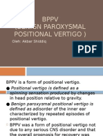 BPPV (Benign Paroxysmal Positional Vertigo) : Oleh: Akbar Shiddiq