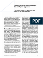 The Overt Aggression Scale For The Objective Rating of Verbal and Physical Aggression