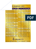 IPL Schedule - 2015