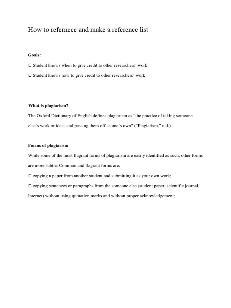 How To Write Reference List | PDF