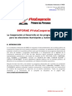 Informe Sobre Los Programas Electorales en Cooperacion La Desarrollo - Elecciones 2015