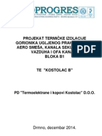 Projekat Termičke Izolacije Gorionika Ugljenog Praha, Kanala Aero Smeša, Kanala Sekundarnog Vazduha I OFA Kanala Bloka B1-1