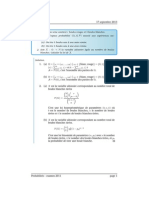 Examen de Probabilités 2011