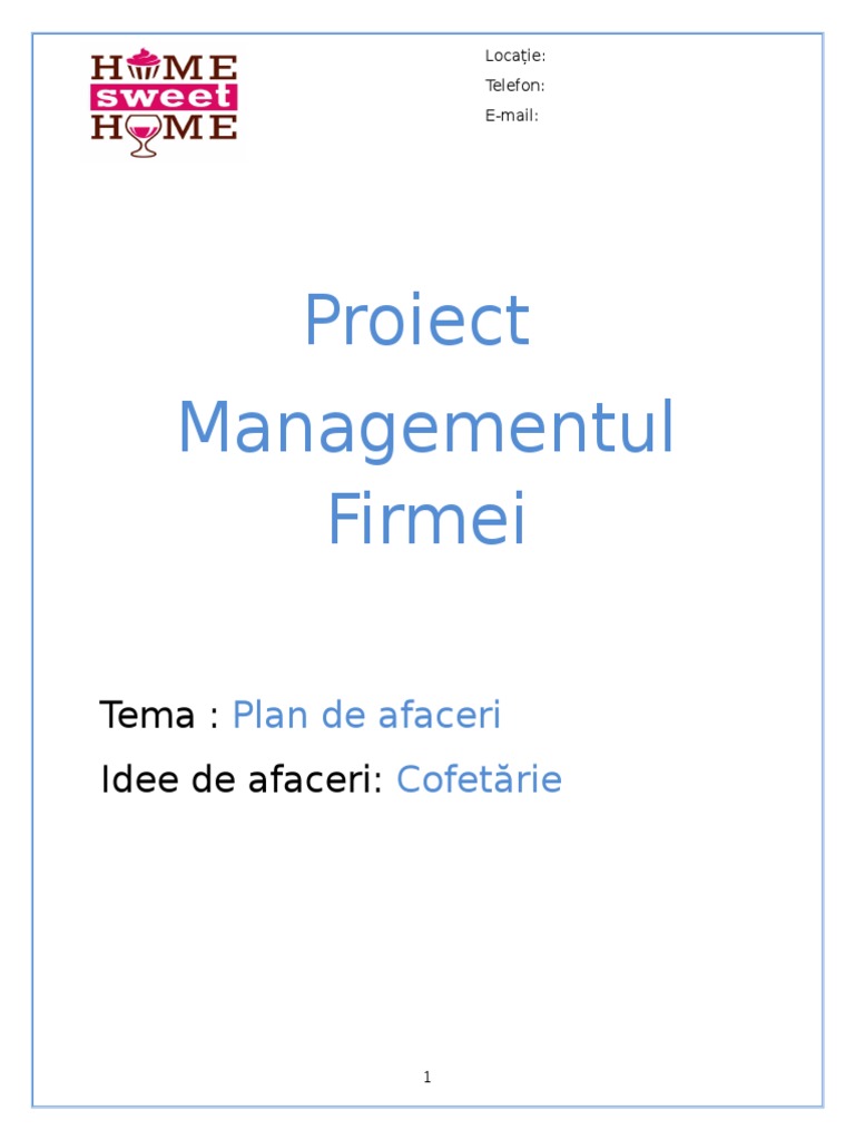 Plan de AfaceriCofetarie PDF