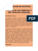 Exposición de Motivos Sobre El Código de Familias de Bolivia