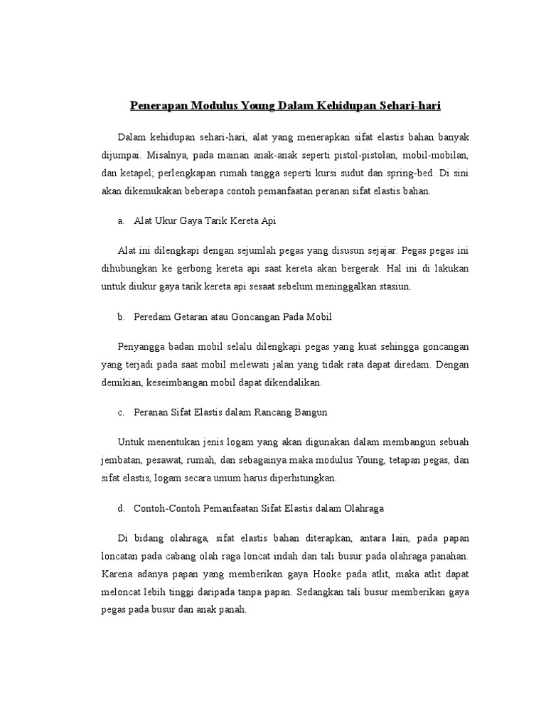Word Penerapan Modulus Young Dalam Kehidupan Sehari