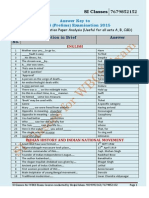 Answer Key To WBCS Preliminary Examination 2015 PDF