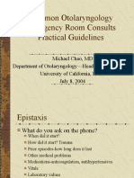 Common Otolaryngology Emergency Room Consults Michael Chao July 8, 2004