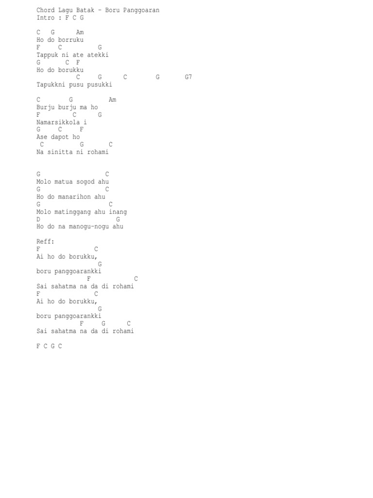 Lirik Lagu Boru Panggoaran