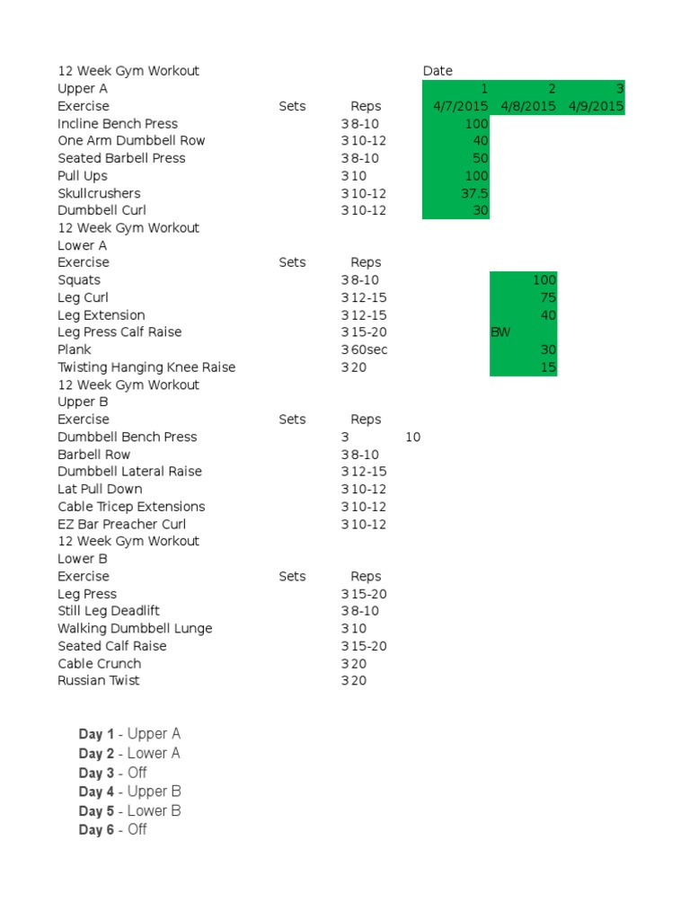 12 Week Workout | PDF