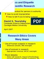 Ethics and Etiquette in Scientific Research: David S. Touretzky