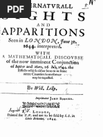 William Lilly - Svpernatvrall Sights and Apparitions (1644) PDF