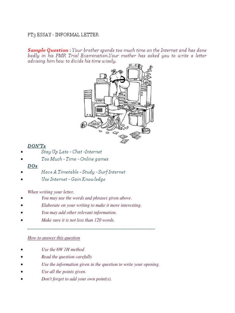 PT3 ESSAY- Informal Letter | Internet