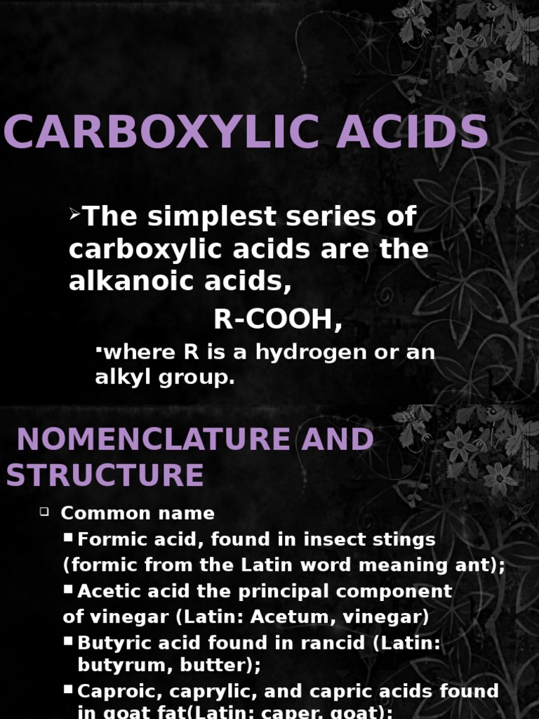 Carboxylic Acids  Carboxylic Acid  Ester