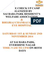 Free Eye Checkup Camp by Sai Baba Park & Bhojraj Eye Hospital