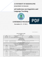 The Islamia University of Bahaalpur 1st International Conference On Linguistics & Language Teaching Program Book