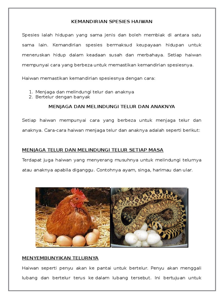 Kemandirian Spesies Haiwan Pdf