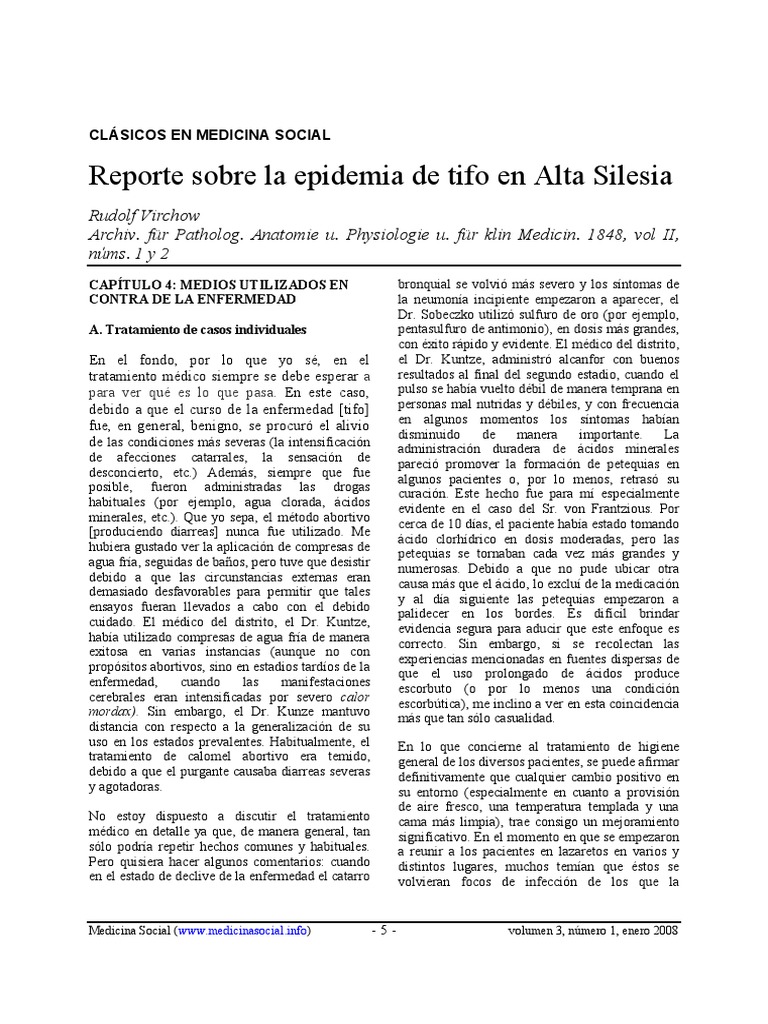 Epidemia de Tifus | PDF | Enfermería | Alemania