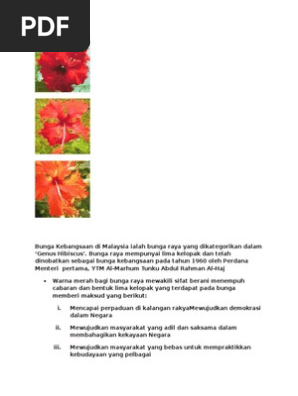Bunga Kebangsaan Di Malaysia Ialah Bunga Raya Yang Dikategorikan 