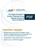 Understanding Kenyan Budget Government Priorities For FY 2015 - 16