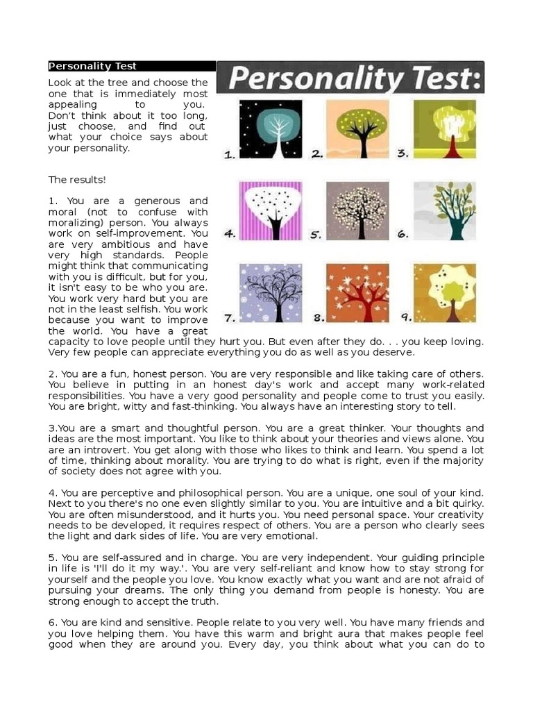 Personality Test | PDF | Extraversion And Introversion | Psychological ...