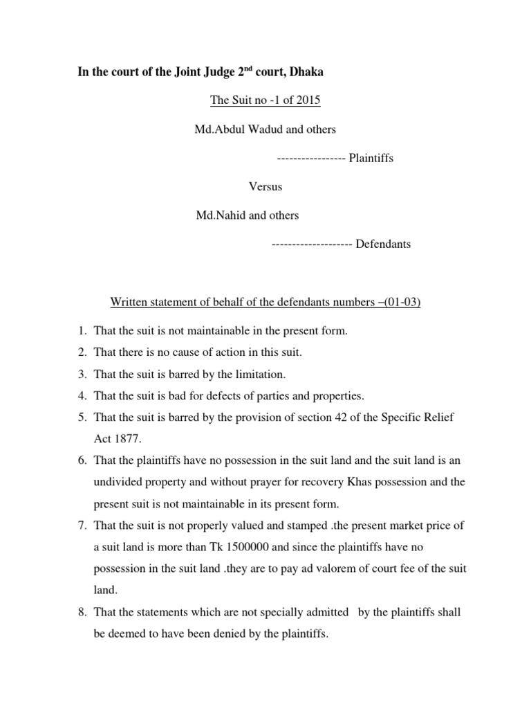 Drafting Written Statement Lawsuit Public Law