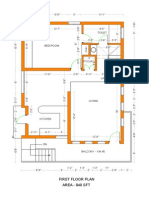 Toilet: First Floor Plan Area - 840 SFT