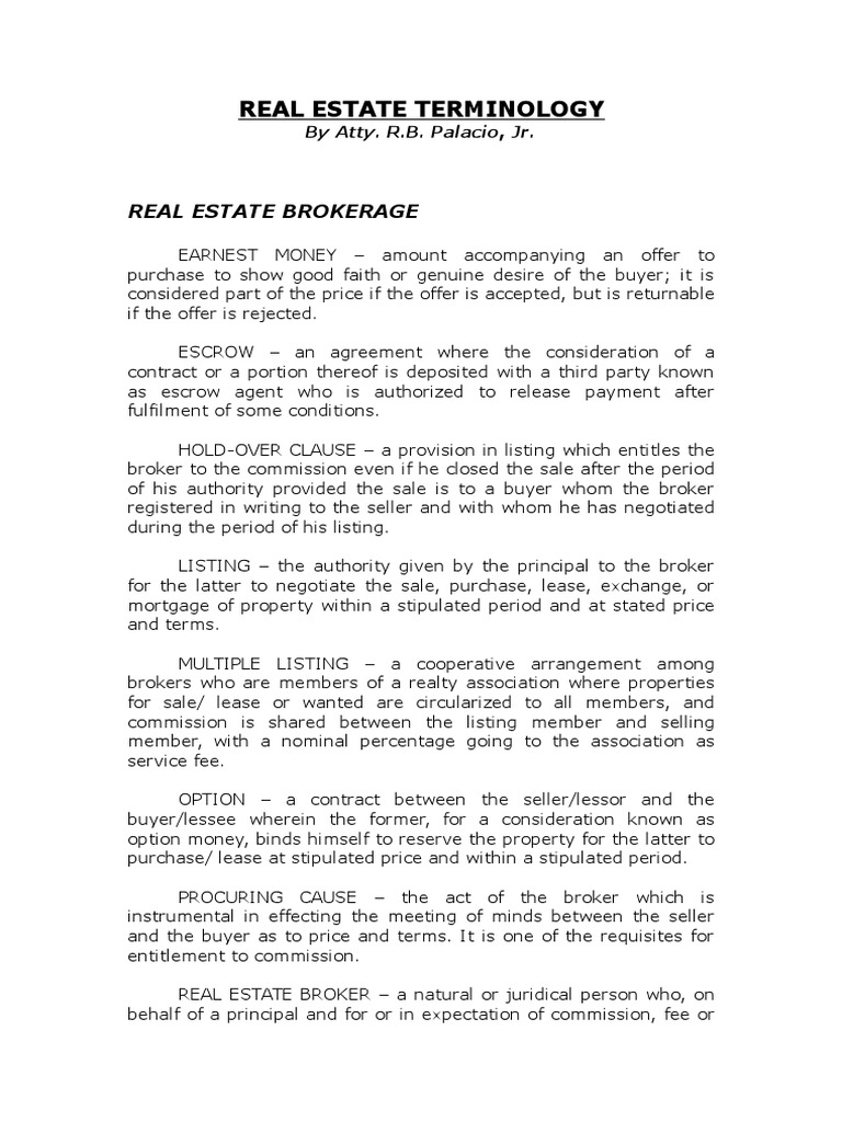 Real Estate Terminology PDF Mortgage Loan Real Estate Appraisal