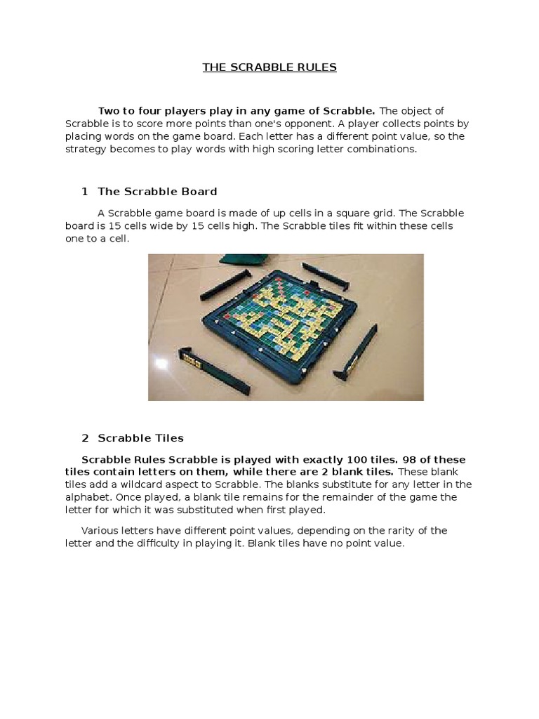 The Scrabble Rules PDF