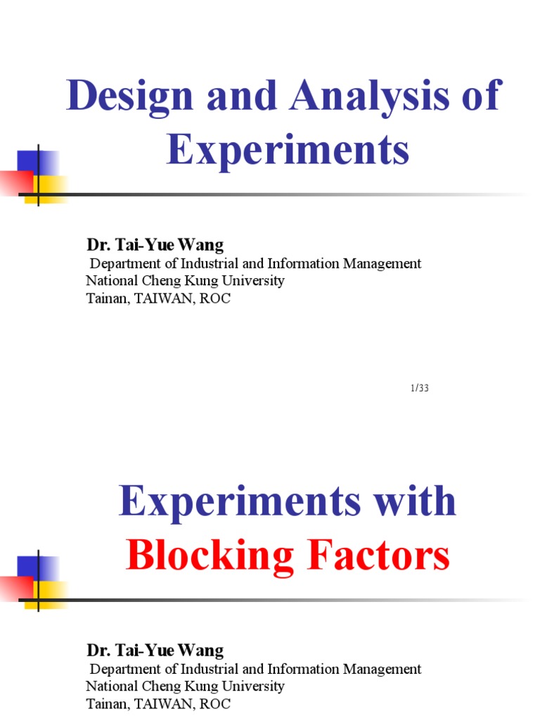 Blocking Factors | PDF | Analysis Of Variance | Experiment