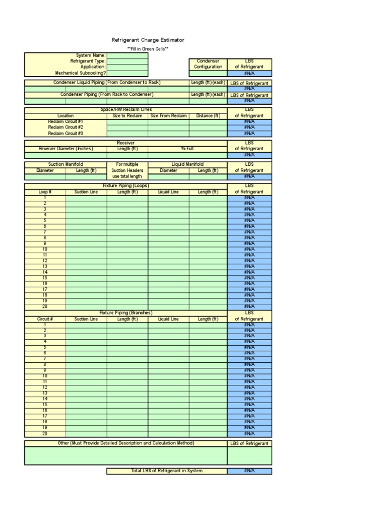 Refrigerant Charge Calculator PDF