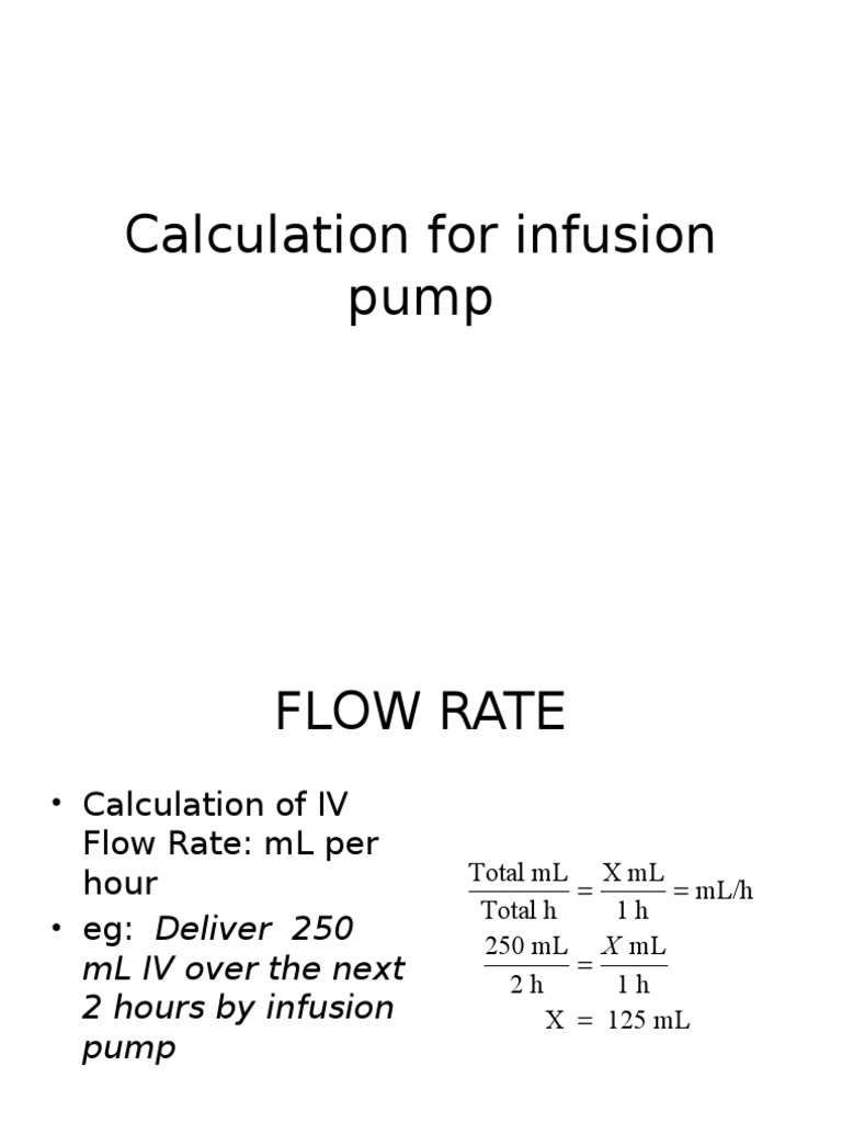 Calculation For Infusion Pump