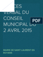 Procès Verbal Du Conseil Municipal Du 2 Avril 2015