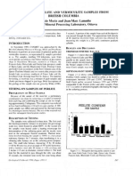 Testing On Perlite and Vermiculite Samples From British Columbia by Lucie Morin and Jean-Marc Lamothe Canmet Mineral Processing Laboratory, Ottawa