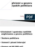 Anglicizmi U Govoru Srpskih Političara