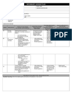 Secondary Lesson Plan: The Students Will Be Able To