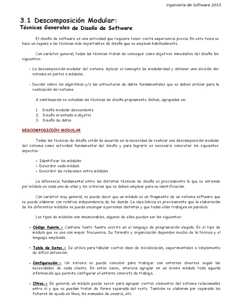 Diseño Modular y Descomposición Efectiva | PDF | Software | Diseño