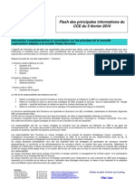 Flash Des Principales Informations Du CCE Du