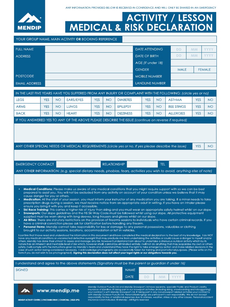 Medical Form | PDF
