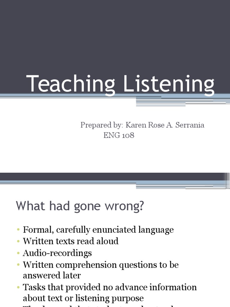 Teaching Listening | PDF | Career & Growth | Language Arts & Discipline
