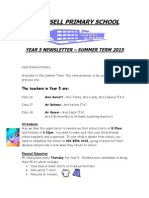 Year 5 Newsletter, Summer 2015