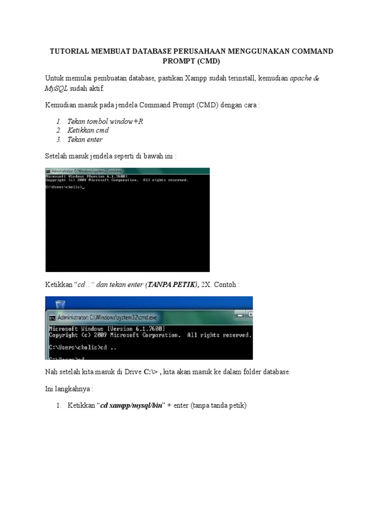 Tutorial Database Perusahaan di CMD | PDF