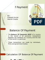 Balance of Payment: By:-Prateek Kumar. Manish Gupta