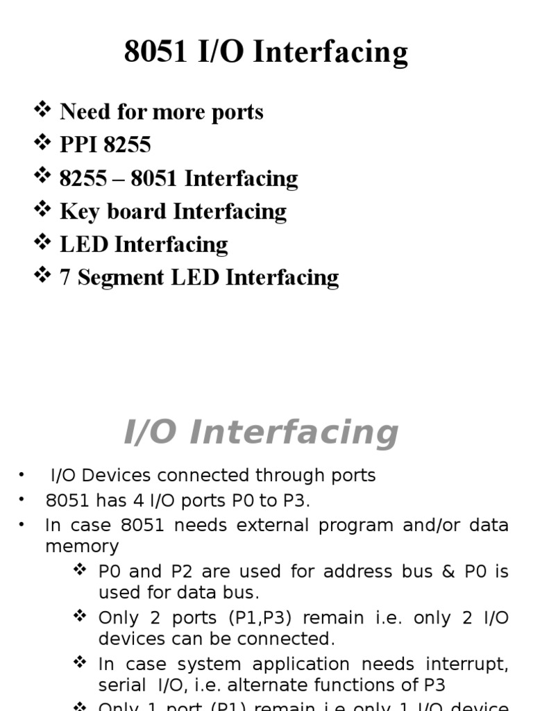 6 8051 IO Interfacing | PDF | Digital Technology | Electrical Engineering