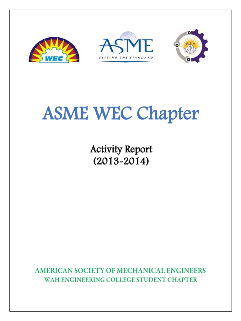 Asme Wec Chapter Annual Report | PDF | Business | Technology & Engineering
