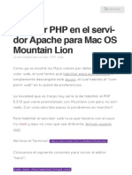 Habilitar PHP en El Servidor Apache Para Mac OS Mountain Lion