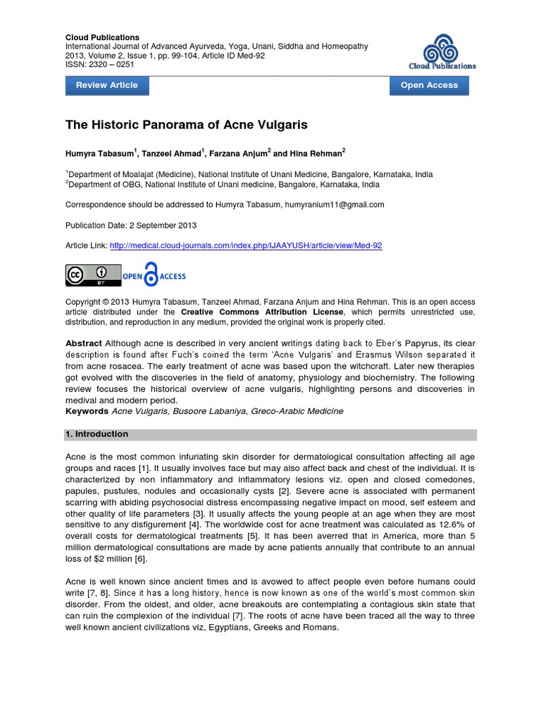 Acne History | PDF | Acne Vulgaris | Medicine