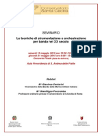 Locandina Seminario Tecniche Di Strumentazione e Orchestrazione Per Banda