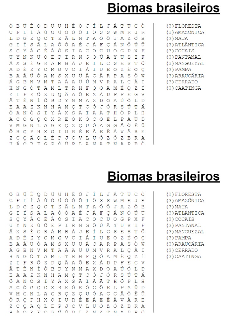 Caça Palavras Biomas | PDF