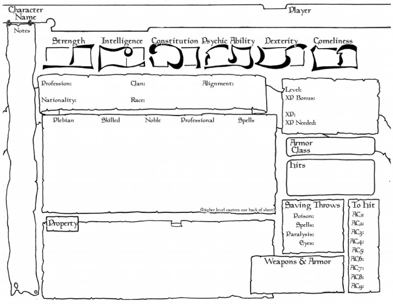 Psychic Ability Character Sheet | PDF